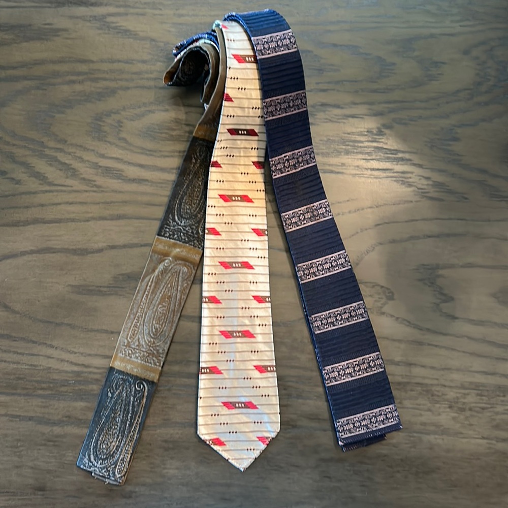 Bundle of 3 Vintage Neck Ties, Hahne & Company, Louis Kaplan, Canal St. NY